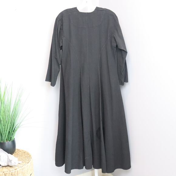 Vintage barely worn Alejandro Julian Black Button Front Dress Small Beaded Patch - Picture 3 of 8